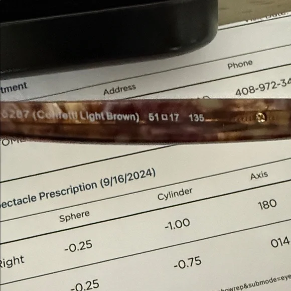 Coach Tortoise Rectangular Eyeglasses with Black Case - Picture 4 of 5